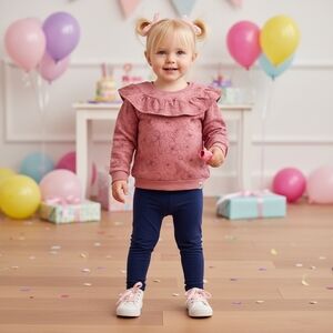 Rabbit + Bear Organic Cotton Pink Floral Top Size 3T